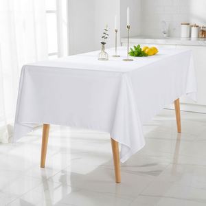 60x120 Inch White Rectangular Nonwoven Waterproof Tablecloth 6 Feet Polyester Fabric for - Product Image 2