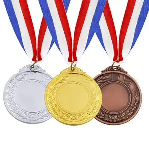 6 Pieces Gold Silver Bronze Award Medals with Ribbon