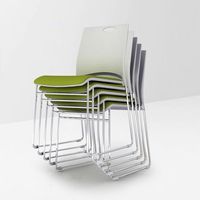Chaise de conférence et de formation, tabouret à structure en plastique, chaise de bureau confortable pour de longues heures de travail, empilable, ergonomique, style ethnique, en PU