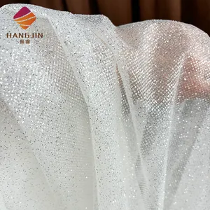 Tessuto in Tulle di alta qualità con paillettes Super lucido con finitura glitterata completa adatto per il velo da sposa