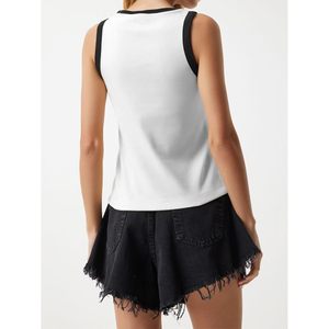 Camisetas de Tirantes para Mujer, Ajustadas, sin Mangas, con Bloques de Color, Cuello Redondo, Transpirables, Tejidas, 100% Poliéster - Product Image 5