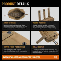 Pochette tactique Molle horizontale en nylon 500D découpée au laser avec panneau à boucles pour la chasse