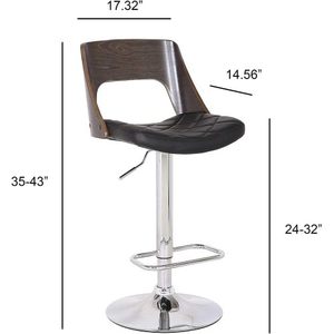 Bentwood Contemporary Modern Stylish Paper Rope <b>Back</b> Adjustable Swivel Commercial <b>Bar</b> <b>Stool</b> Diamond Quilted Finish Hotel Dining - Product Image 5