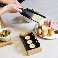 Poignée en bois pliable antiadhésive, ensemble de Grill à Raclette légère avec spatule pour l'extérieur, offre spéciale