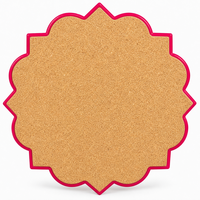 Sous-plat en céramique 20 cm, motif feuille de Monstera Hibiscus rose festonné, impression UV émaillée, base en liège, style Zen Asiatique, réutilisable pour table de cuisine