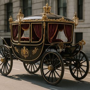 Chariot Équestre Électrique de Luxe Royal Style Européen le Plus Populaire pour Visites Touristiques et Mariages, 4 Roues Motrices, 4-6 Personnes, Pneus en Caoutchouc Plein - Product Image 4