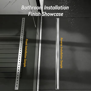 Drain de sol étroit 28-35 mm Drain de sol linéaire Insertion de carrelage Largeur Longueur Couleur personnalisées Filtre en acier inoxydable pour salle de bain - Product Image 2