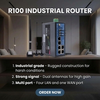 Routeur industriel robuste R100 3G LTE 4G VPN emplacement pour carte Sim montage sur Rail Din fonction QoS 2.4GHz 4G VPN routeur 3G LTE QoS