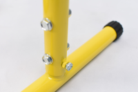 Station de dips double en acier robuste, barres parallèles séparées, support portable jaune pour entraînement de musculation pectorale et triceps