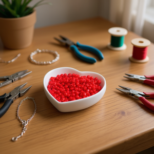 Perline Rosse Ilan da 4mm, 50g per Creazione di Gioielli - Product Image 2