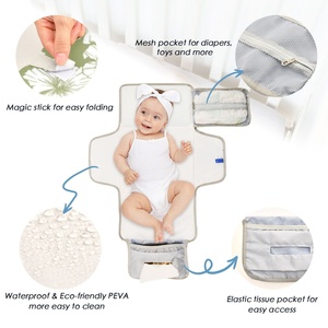 Cambiador de Bebé Impermeable Personalizado con Diseño de Hibisco Hawaiano, Plegable para Exteriores, Bolsa de Pañales para Bebés Recién Nacidos, Tapete para Cambiar Pañales para Niños y Niñas - Product Image 3