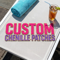 Patchs en dentelle brodés en chenille personnalisés avec tissu écologique |   Patchs en chenille personnalisés pour chapeaux et vêtements