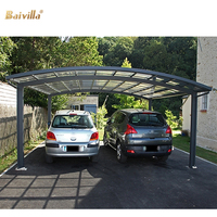 Abri de voiture moderne en aluminium imperméable pour 2 véhicules avec structure thermolaquée, couleur personnalisable, 12'x20', abri de stationnement extérieur extra large