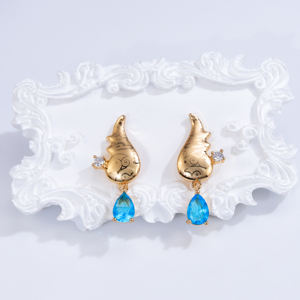 Conjunto de Joyería con Forma de Caballito de Mar Chapado en Oro - 3 Estilos de Collar y Pendientes de Cristal Coloridos para Mujeres, Bodas y Fiestas - Product Image 3