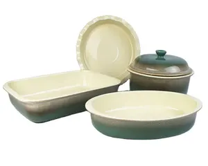 UNICASA Set Bakeware Keramik Gaya Modern, 6 Buah Set Peralatan Masak Stoneware