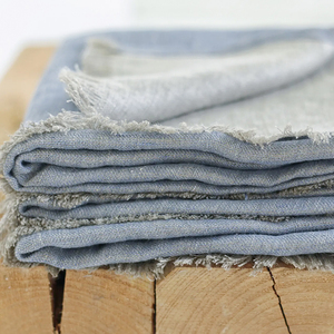 Custom Design High Quality Flax Farmhouse Durable Breathable <strong>Single</strong> Size Fringed Linen <strong>Bed</strong> Throw Sofa <strong>Blanket</strong> - Product Image 4