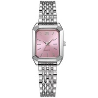 Nouvelle Arrivée Européenne et Américaine : Ensemble Montre Carrée Écologique à Quartz pour Femme avec Design Cœur Double Couche et Breloque Tendance en Alliage de Zinc