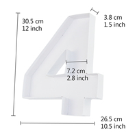 Boîte en carton recyclable de grande taille 0-9 avec lumières blanches en relief, remplie de numéros, pour fête d'anniversaire, décoration de la maison, laminage brillant