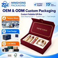 Boîte d'emballage personnalisée pour coffret cadeau cosmétique, fabrication OEM ODM, boîte rigide en papier de luxe à couvercle rabattable pour les marques de maquillage et de soins de la peau