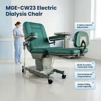 Fauteuil de dialyse électrique avec dossier inclinable réglable pour l'hémodialyse, la perfusion, la chimiothérapie et la prélèvement sanguin en milieu hospitalier