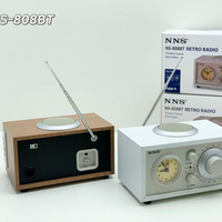 Eletree NS-808BT Enceinte Bluetooth portable rétro avec radio AM FM SW 3 bandes, chargeur DC et horloge à quartz