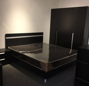 Nuovo Modello Set Mobili per <span class=keywords><strong>Camera</strong></span> da Letto <span class=keywords><strong>Matrimoniale</strong></span> King Size di Design Moderno Colore Nero - Product Image 2