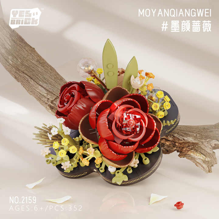 Fomantic Flower Bouquet Rose Orchid Potted Toy DIY Potted Illustration