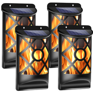 <b>Solar</b> Flame Wall Lamp 66LED 1200mAh Outdoor Simulation Torch <b>Light</b> Garden <b>Fence</b> Security Lamp - Product Image 2