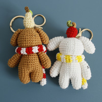 Crochet fait main pour les tortues adolescentes ensemble de porte-clés en peluche accessoires de personnage de dessin animé mignon pour clés de sacs