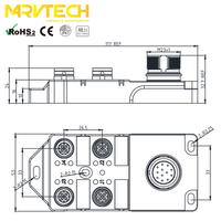 M12 4 Ports Câble Termination Simple Double Signal Électrique Optique Boîte De Jonction Noir IP67 Femelle IEC OEM ou Personnalisé