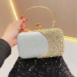 Handmade Beaded Floral <b>Clutch</b> Evening <b>Bag</b> for Women <b>Wedding</b> Purse with Silk Peony for Bridal Banquet Socialite Party Events - Product Image 2