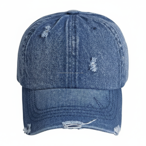 Personalizado bordado lavado algodón Denim 6 paneles sin estructura ala curva deportes gorras de béisbol Vintage papá sombreros ciclismo Hip Hop - Product Image 1