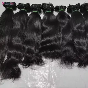 Grosir bundel rambut Kamboja mentah tidak diproses Vendor grosir rambut manusia India Vietnam mentah rambut selaras kutikula