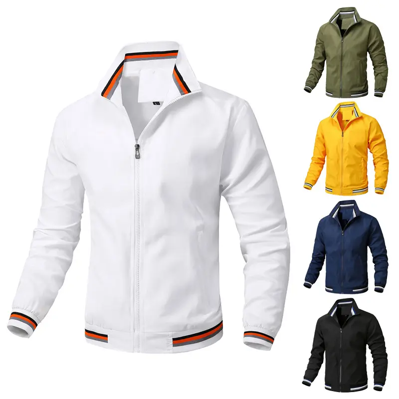 custom mens zip up jacket full zip jacket collar jacket High quality and good price manufacture
