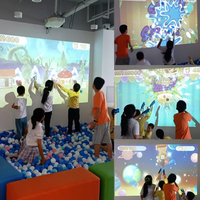 Proyector Interactivo de Piso/Pared Sqarcade para Lanzamiento de Pelotas, Software de Proyección 3D, Control Remoto, Panel de 2.4x1.8m para Entretenimiento Infantil