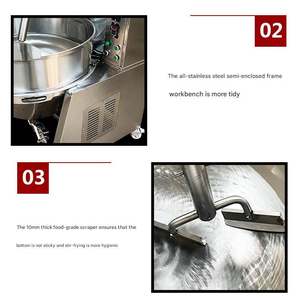 Gran Wok Planetario de Acero Inoxidable Totalmente Automático para Freír y Mezclar Alimentos como Tomate - Product Image 4