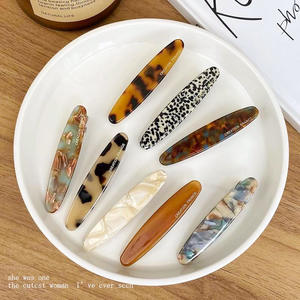 法国复古高端发夹女5厘米琥珀色醋酸鸭嘴设计珍珠盒新款侧刘海夹发饰派对 - Product Image 2