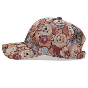 Casquette de baseball unisexe en coton à 6 panneaux avec imprimé ours rétro, visière incurvée, effet délavé, boucle métallique, idéale pour les sports de plein air – Nouvelle collection en promotion - Product Image 5