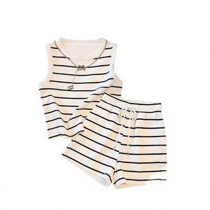 Women Floral Printed 2-Piece Sleeveless Knitted Polyester/Cotton Tank Top Shorts Set O-Neck Regular Casual Summer Wear - Product Image 5