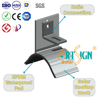 Support de fixation pour panneau solaire en aluminium, crochet de toit OEM, système de montage solaire, structure de support pour panneau solaire sur toit en tuiles