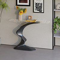 Console moderne de style chinois, avec feuille d'or transparente, pour entrée de luxe ou réception, idéale pour bureau à domicile ou salon