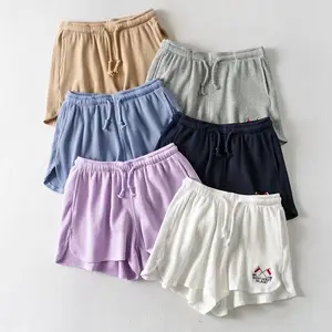 Damen S Casual Bestickte Shorts Weibliche gerippte Stretchy Cotton Booty Shorts mit benutzer definiertem Logo