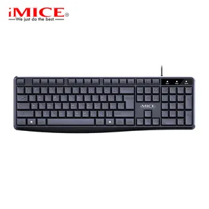 iMICE K-818黑色Usb标准办公键盘角度可调有线键盘防水