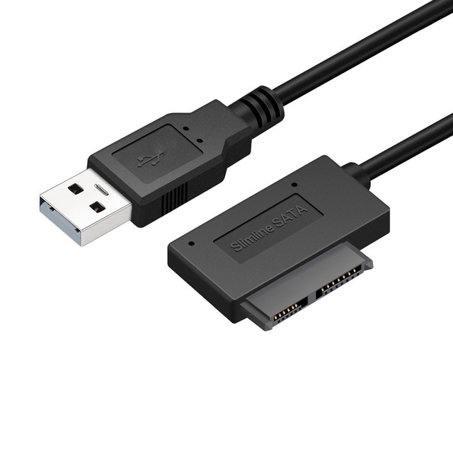 USB2.0 to Sata II 7+6 13Pin Adapter Converter Cable Slimline Sata 13Pin Adapter Drive Cable Line for Laptop CD/DVD ROM
