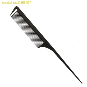 Private Label Professional Salon Dressing Tool Carbon antistatico Hair Barber Long Steel Tail Thin Teeth Braid Comb - Product Image 2
