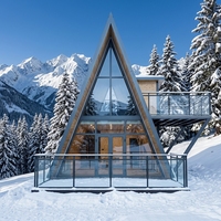 Cabaña Prefabricada Triangular con Estructura de Acero, Casa de Glamping de Alta Calidad Utilizada para la Renovación de Instalaciones de Campamentos en el Campo