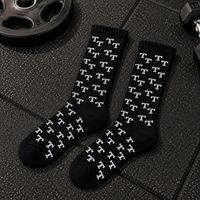 Chaussettes de sport personnalisées OEM, processus jacquard, faible MOQ, vente en gros d'usine, chaussettes de cyclisme avec logo personnalisé