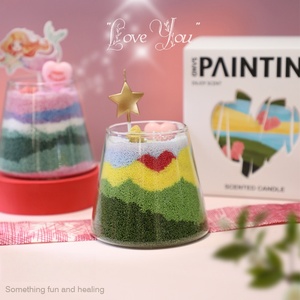Ensemble de bougies parfumées DIY, parfum succulents, cactus, peinture au <span class=keywords><strong>sable</strong></span>, fait main, barres de Diwali, pot en verre, respectueux de l'environnement - Product Image 4