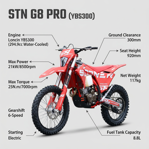 <span class=keywords><strong>Moto</strong></span> tout-terrain 300cc 4 temps à essence Stoner G9PRO YBS300 refroidie par eau 120 km/h Enduro Motocross - Product Image 3