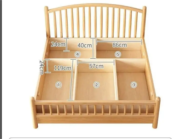 MZDC06 Wooden Modern Bedroom Furniture Teak Rubber Wood King Size Wood Beds